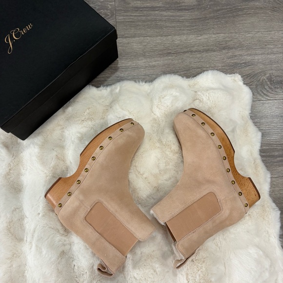 J. Crew suede Chelsea faux fur lined studded clog boots im suede - 7.5 - Picture 7 of 9